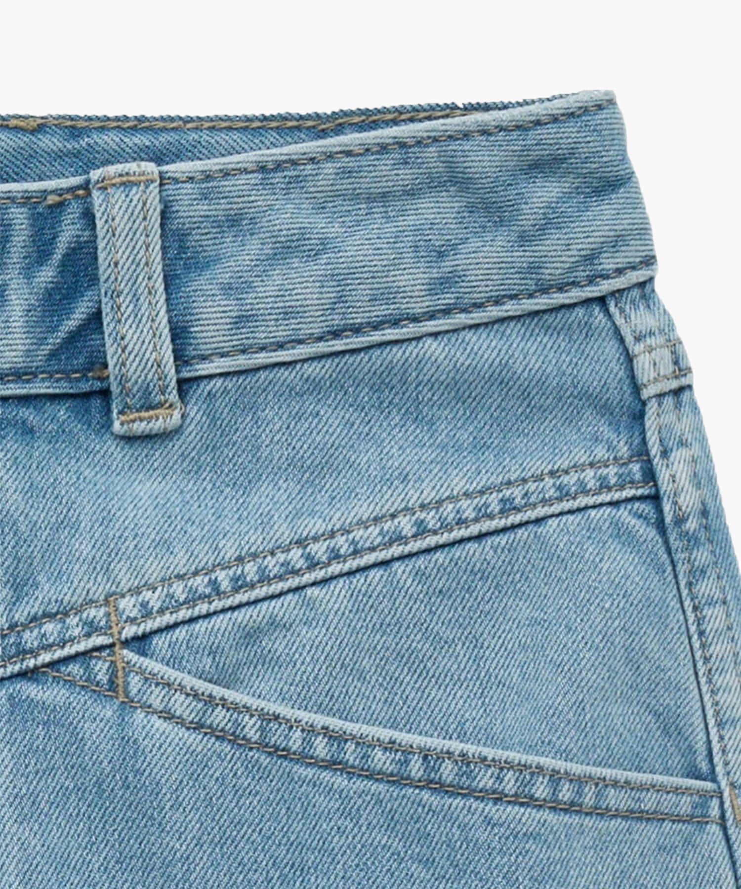 Marithe & Francois Girbaud - X-pocket Raw Edge Half Denim Pants (Light Blue) product image 7 | TRAB K-Fashion Australia