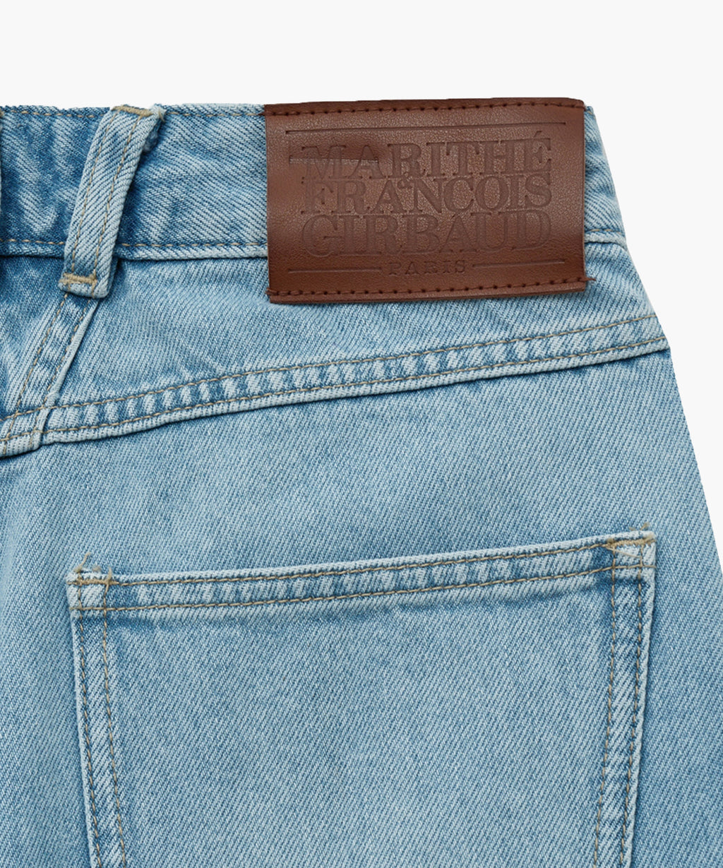 Marithe & Francois Girbaud - X-pocket Raw Edge Half Denim Pants (Light Blue) product image 8 | TRAB K-Fashion Australia