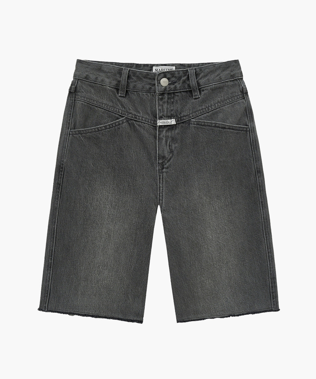 Marithe & Francois Girbaud - X-pocket Raw Edge Half Denim Pants (Light Gray) product image 5 | TRAB K-Fashion Australia