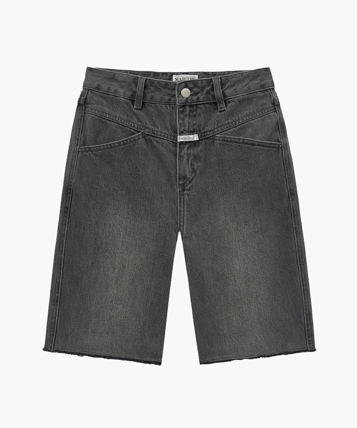 Marithe & Francois Girbaud - X-pocket Raw Edge Half Denim Pants (Light Gray) product image 5 | TRAB K-Fashion Australia