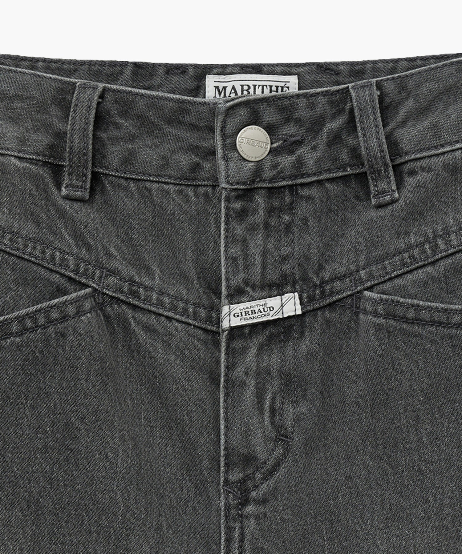 Marithe & Francois Girbaud - X-pocket Raw Edge Half Denim Pants (Light Gray) product image 7 | TRAB K-Fashion Australia
