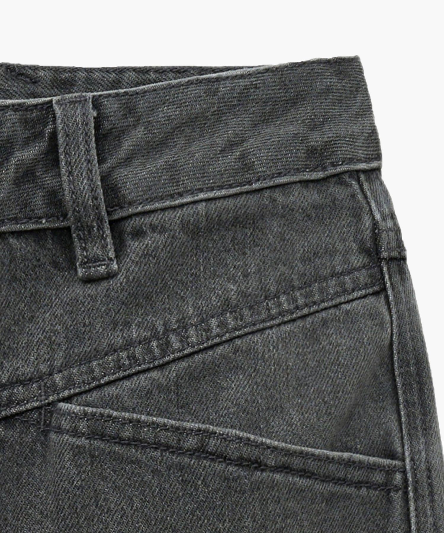 Marithe & Francois Girbaud - X-pocket Raw Edge Half Denim Pants (Light Gray) product image 8 | TRAB K-Fashion Australia
