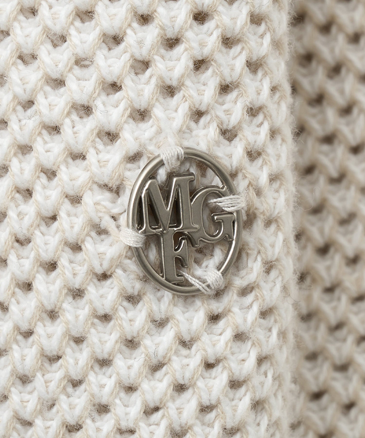 Marithe & Francois Girbaud - Cotton Blended Open Collar Crop Knit (Light Beige) product image 8 | TRAB K-Fashion Australia