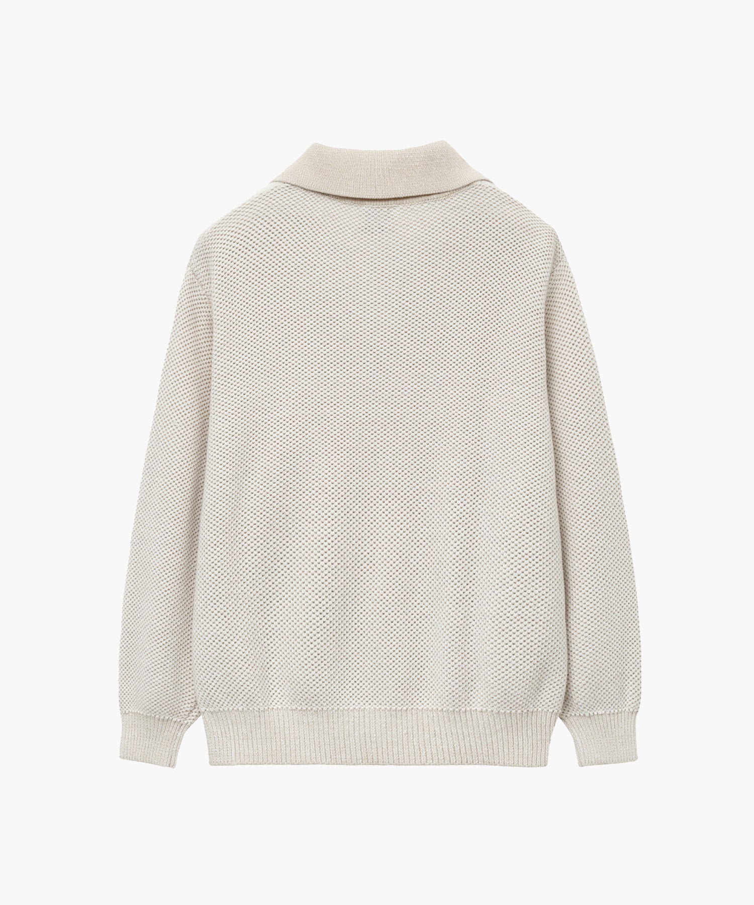Marithe & Francois Girbaud - Cotton Blended Open Collar Knit (Light Beige) product image 6 | TRAB K-Fashion Australia