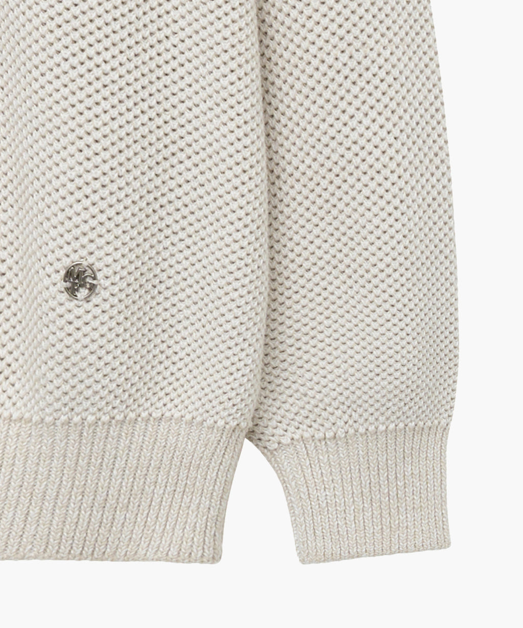 Marithe & Francois Girbaud - Cotton Blended Open Collar Knit (Light Beige) product image 8 | TRAB K-Fashion Australia