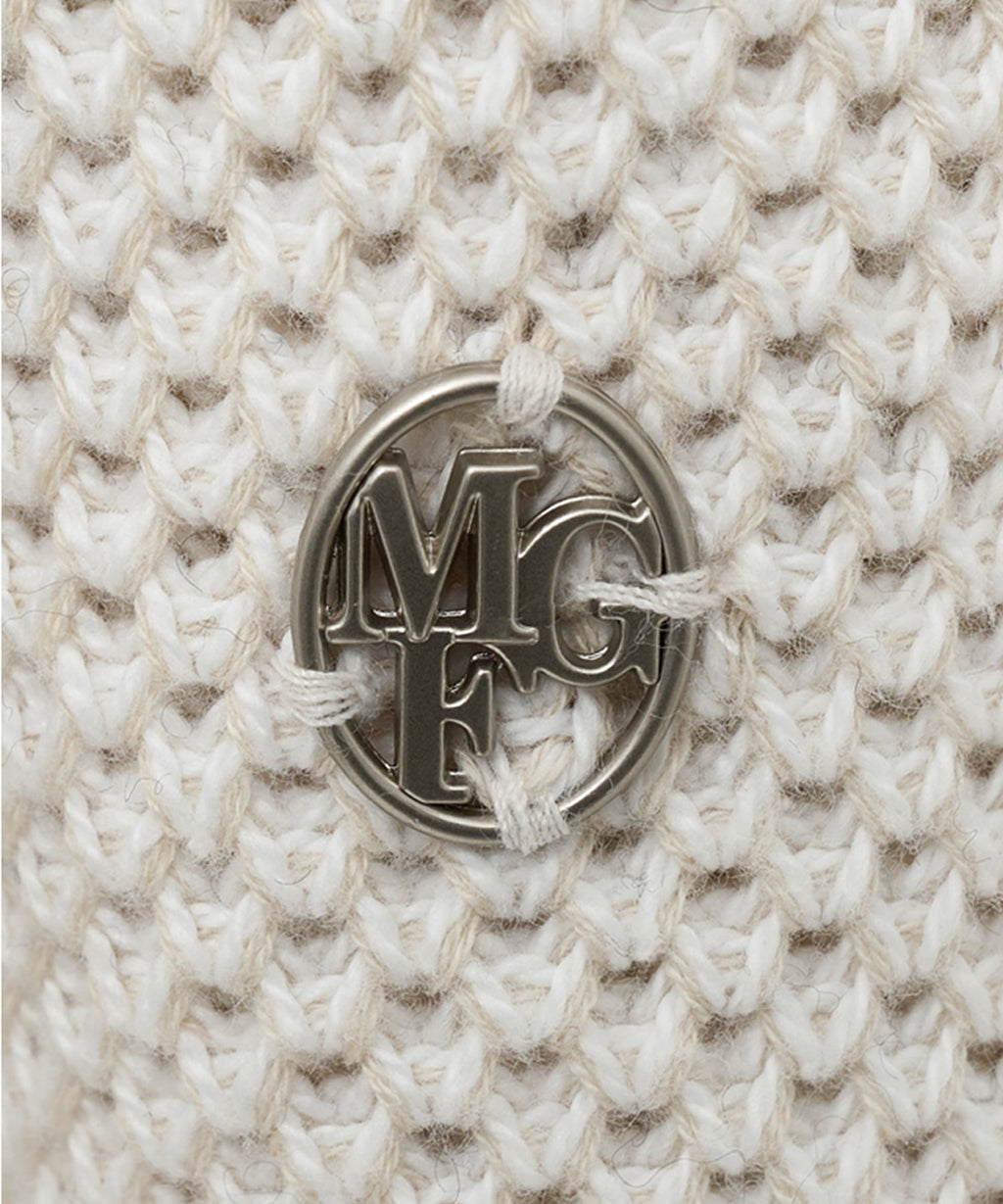Marithe & Francois Girbaud - Cotton Blended Open Collar Knit (Light Beige) product image 9 | TRAB K-Fashion Australia