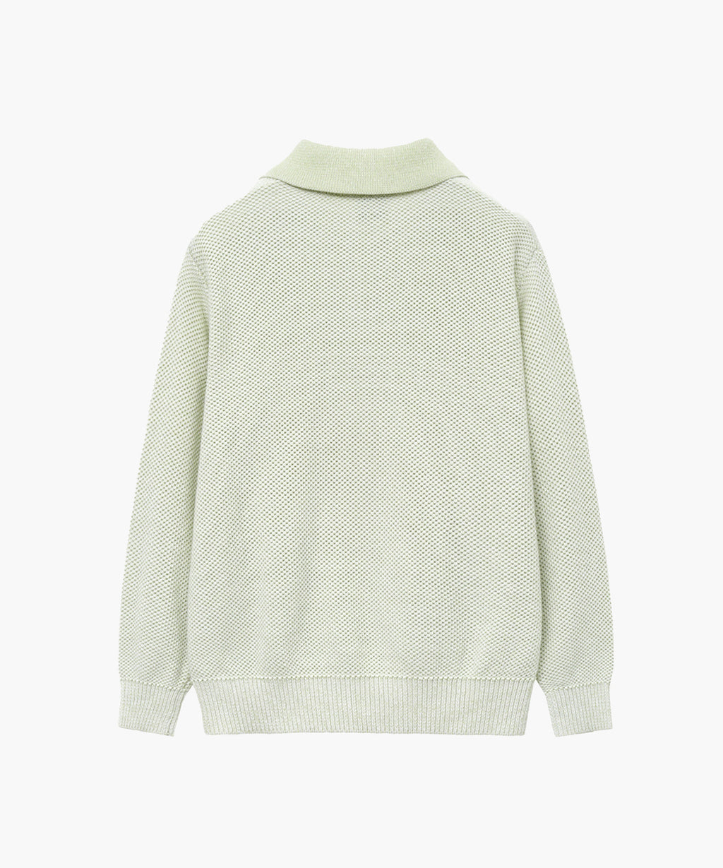 Marithe & Francois Girbaud - Cotton Blended Open Collar Knit (Mint) product image 6 | TRAB K-Fashion Australia