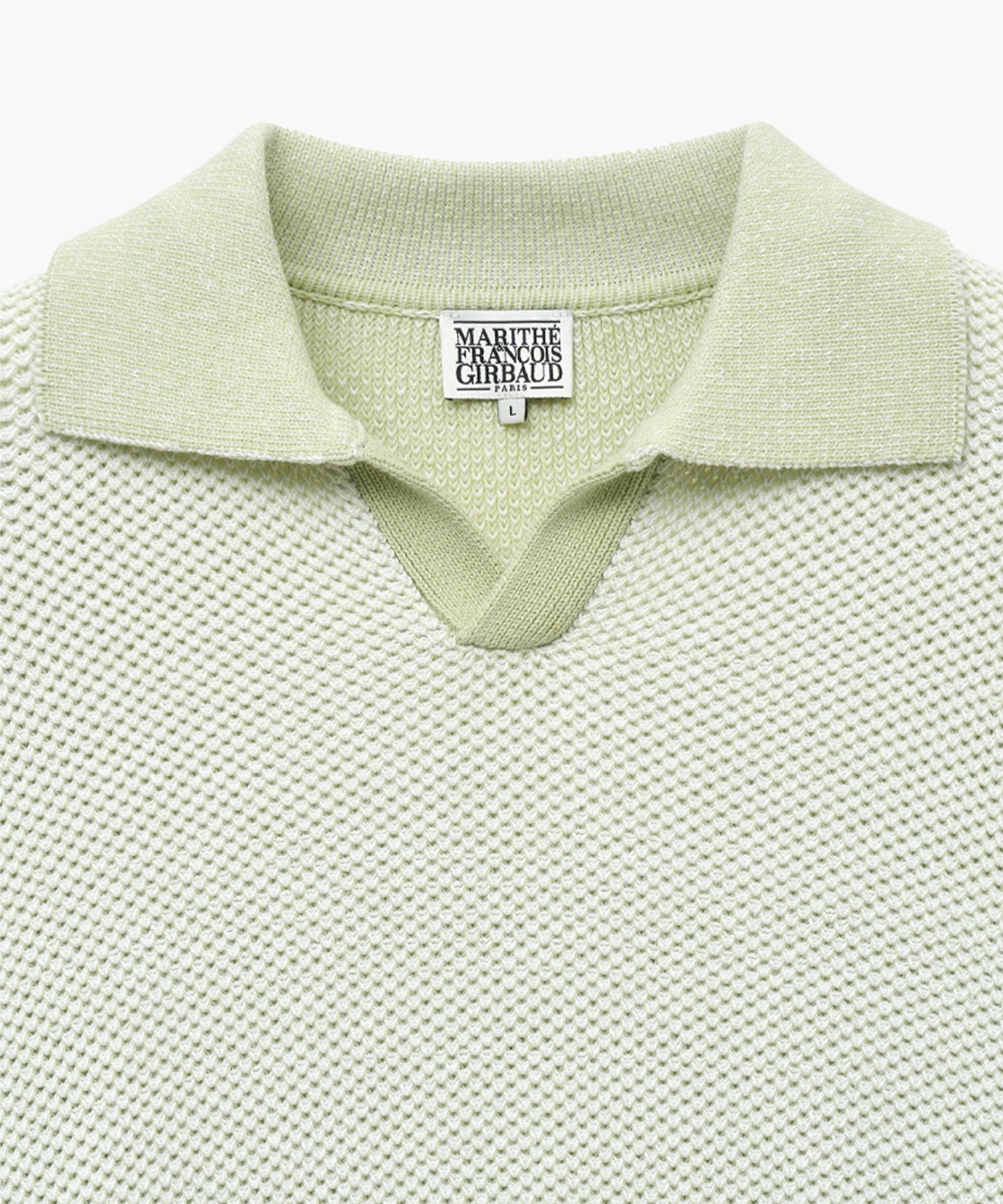 Marithe & Francois Girbaud - Cotton Blended Open Collar Knit (Mint) product image 7 | TRAB K-Fashion Australia