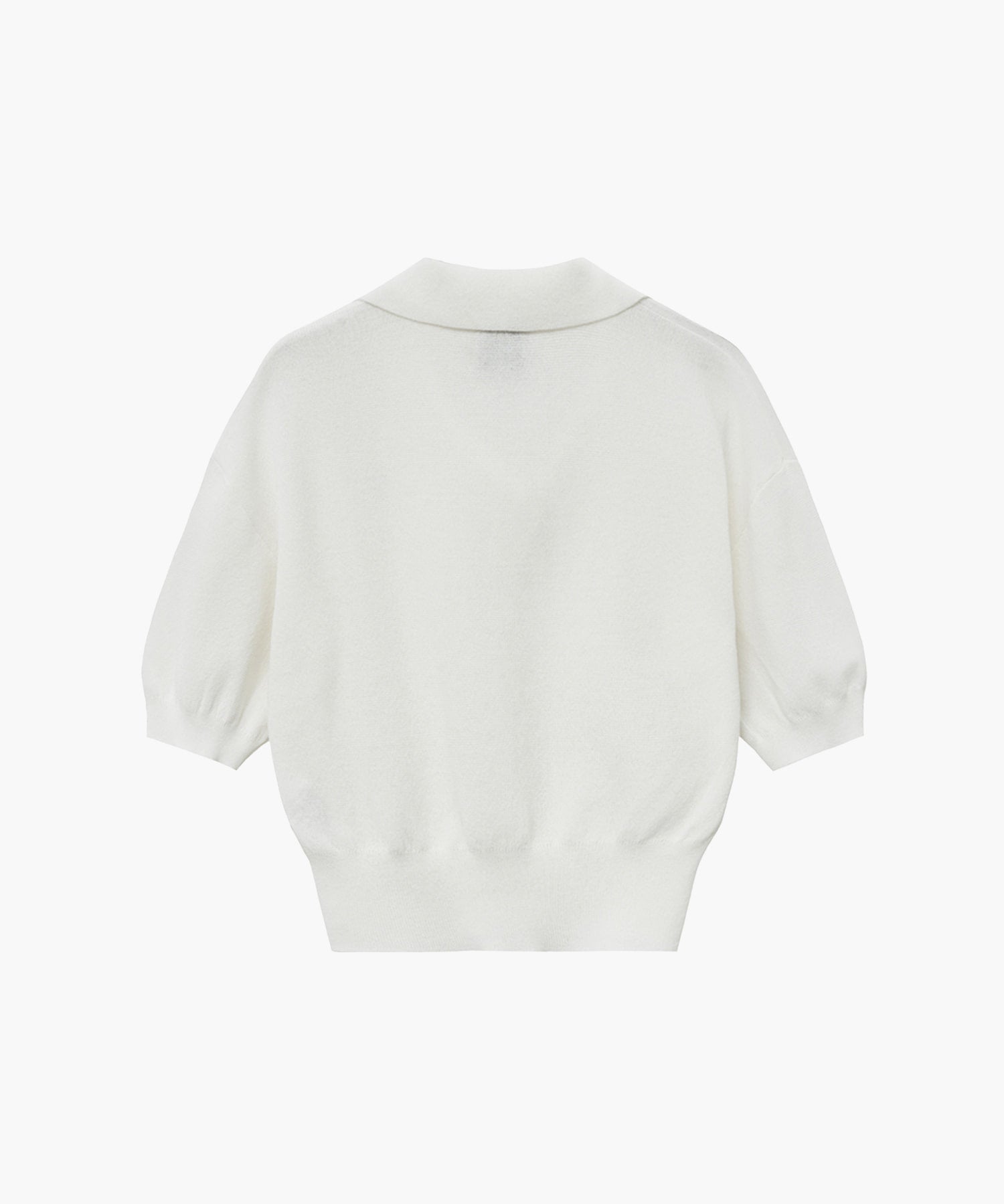 Marithe & Francois Girbaud - Open Collar Crop Half Knit (White) product image 2 | TRAB K-Fashion Australia