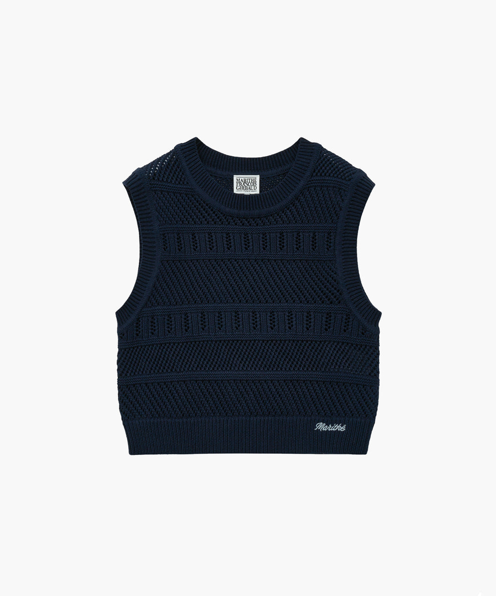 Marithe & Francois Girbaud - Crochet Knit Vest (Dark Navy) product image 5 | TRAB K-Fashion Australia