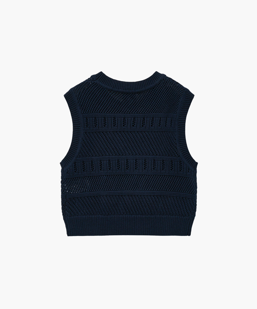 Marithe & Francois Girbaud - Crochet Knit Vest (Dark Navy) product image 6 | TRAB K-Fashion Australia