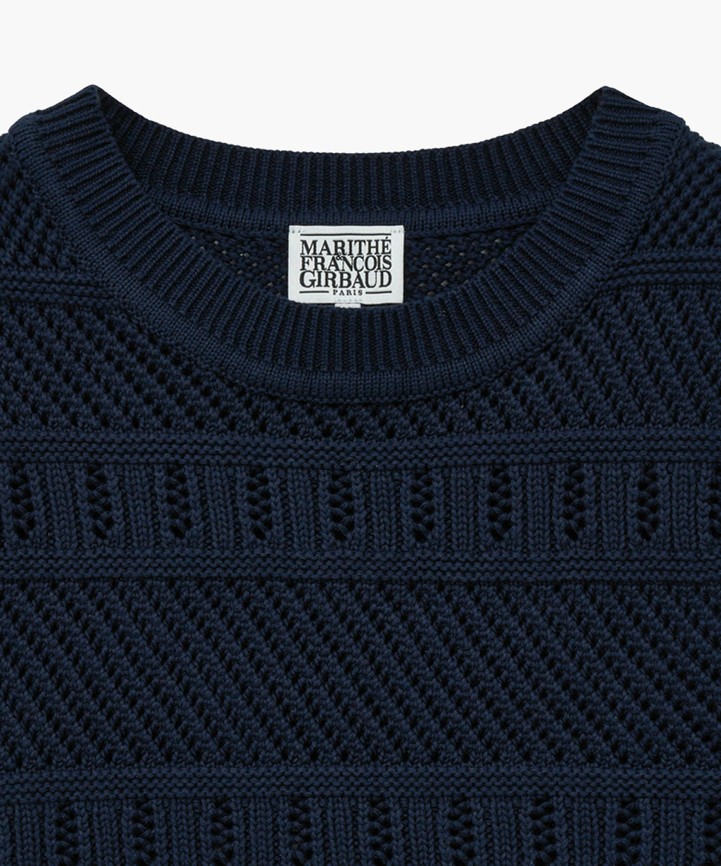 Marithe & Francois Girbaud - Crochet Knit Vest (Dark Navy) product image 7 | TRAB K-Fashion Australia