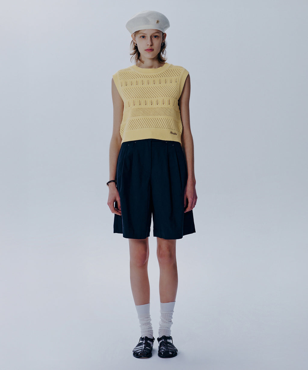 Marithe & Francois Girbaud - Crochet Knit Vest (Light Yellow) product image 2 | TRAB K-Fashion Australia