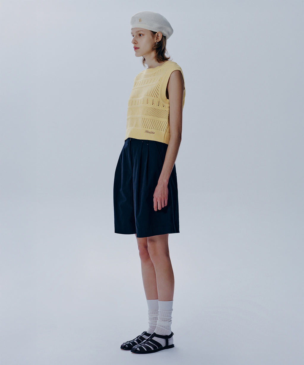 Marithe & Francois Girbaud - Crochet Knit Vest (Light Yellow) product image 3 | TRAB K-Fashion Australia