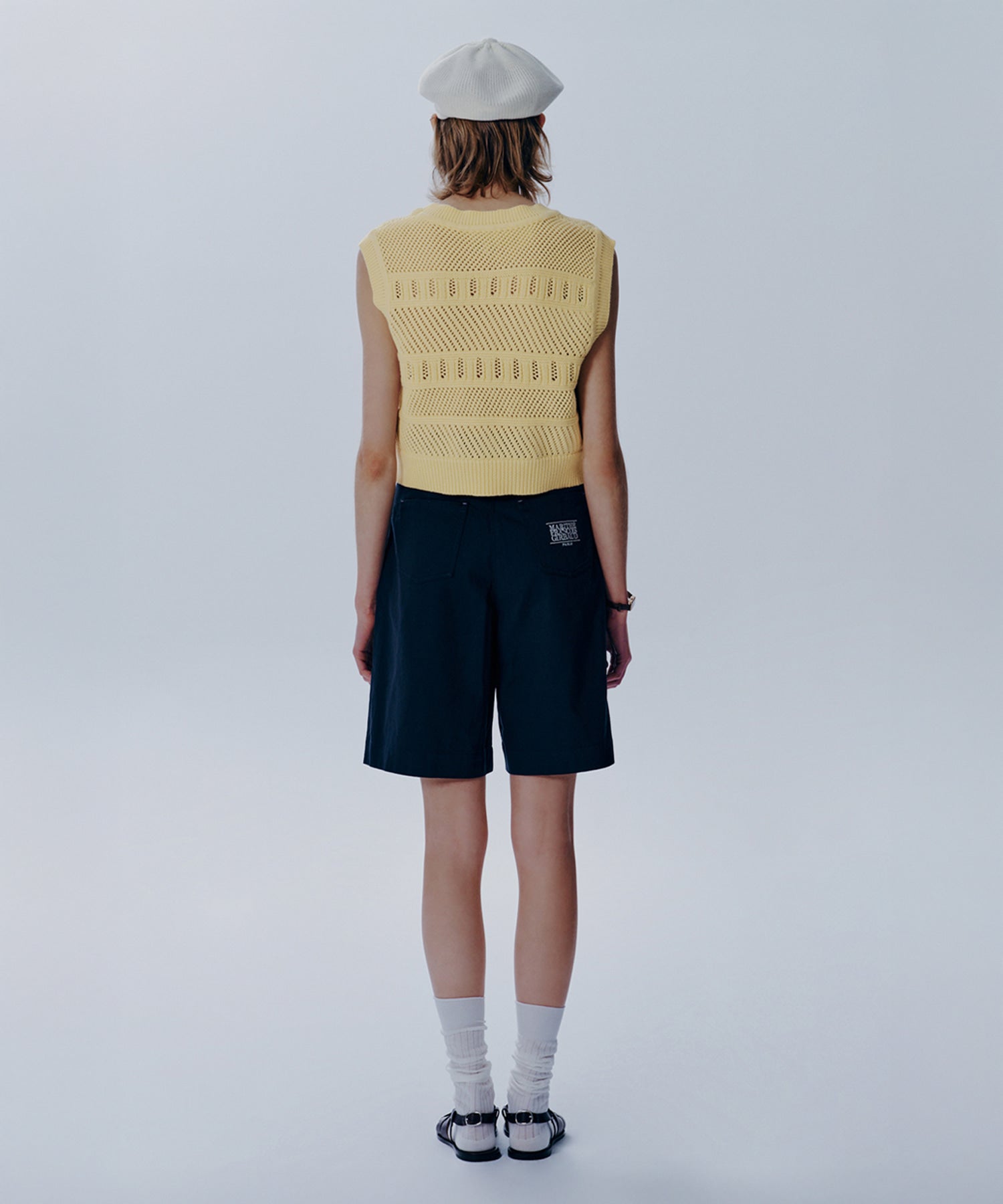Marithe & Francois Girbaud - Crochet Knit Vest (Light Yellow) product image 4 | TRAB K-Fashion Australia