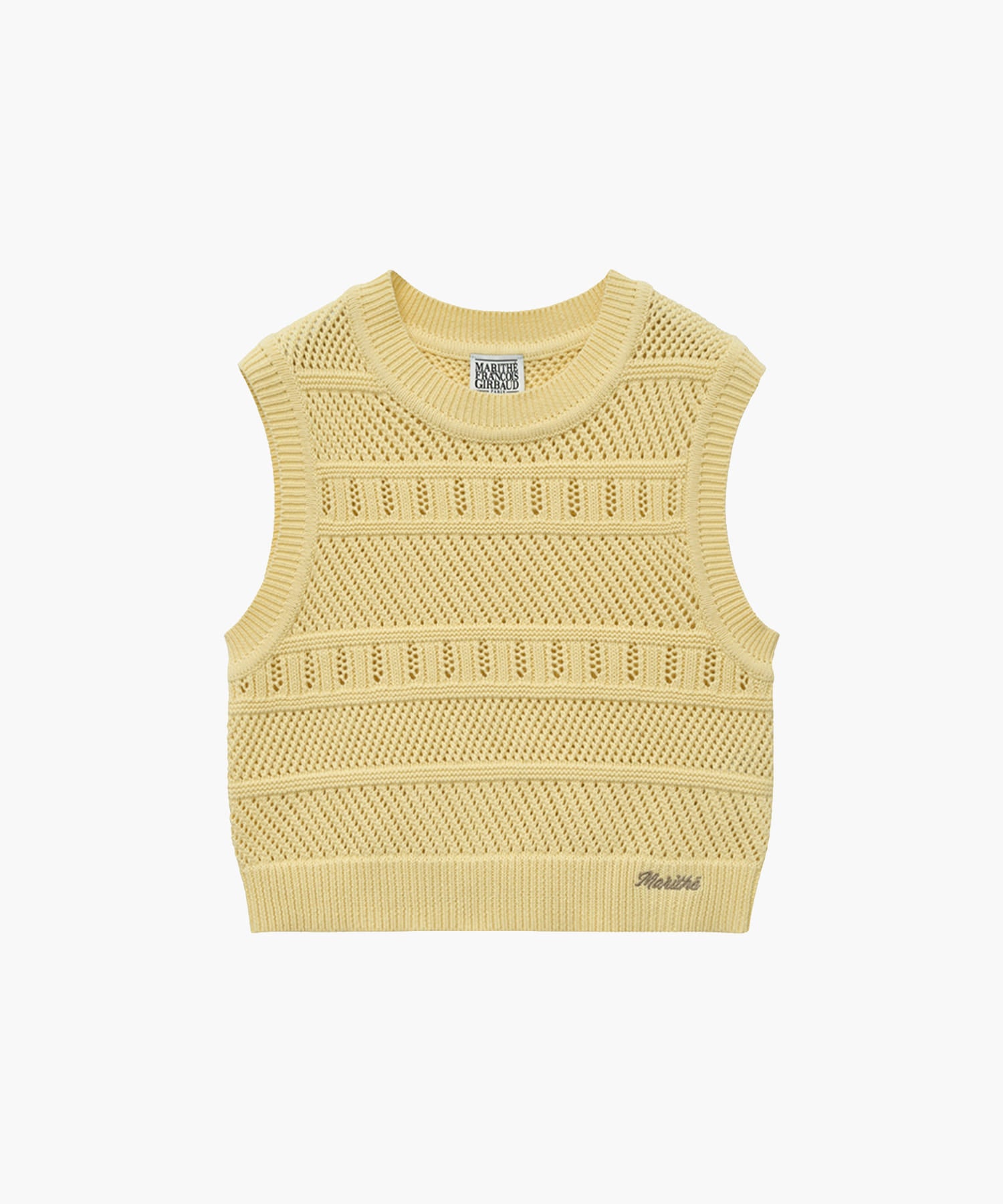 Marithe & Francois Girbaud - Crochet Knit Vest (Light Yellow) product image 5 | TRAB K-Fashion Australia