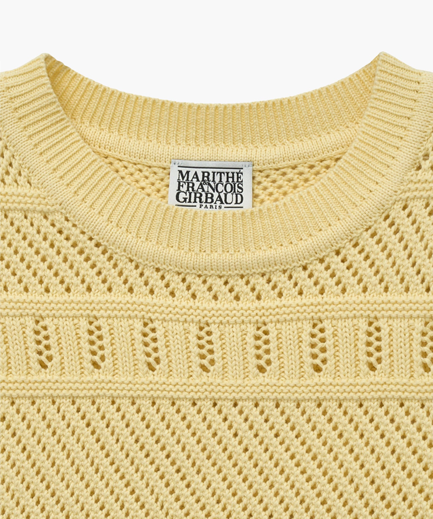 Marithe & Francois Girbaud - Crochet Knit Vest (Light Yellow) product image 7 | TRAB K-Fashion Australia