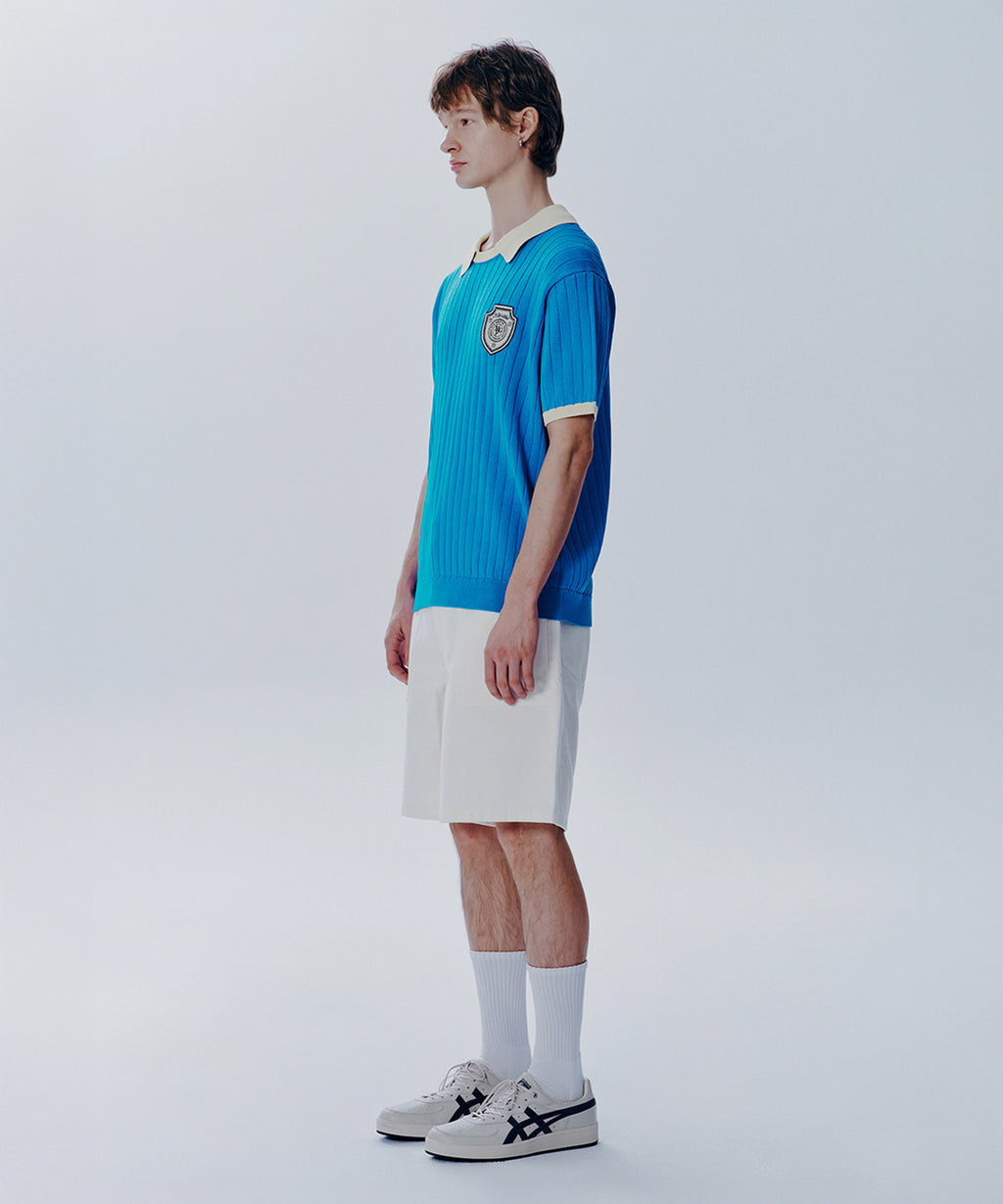 Marithe & Francois Girbaud - Emblem Wappen Half Sleeve Knit (Aqua Blue) product image 3 | TRAB K-Fashion Australia