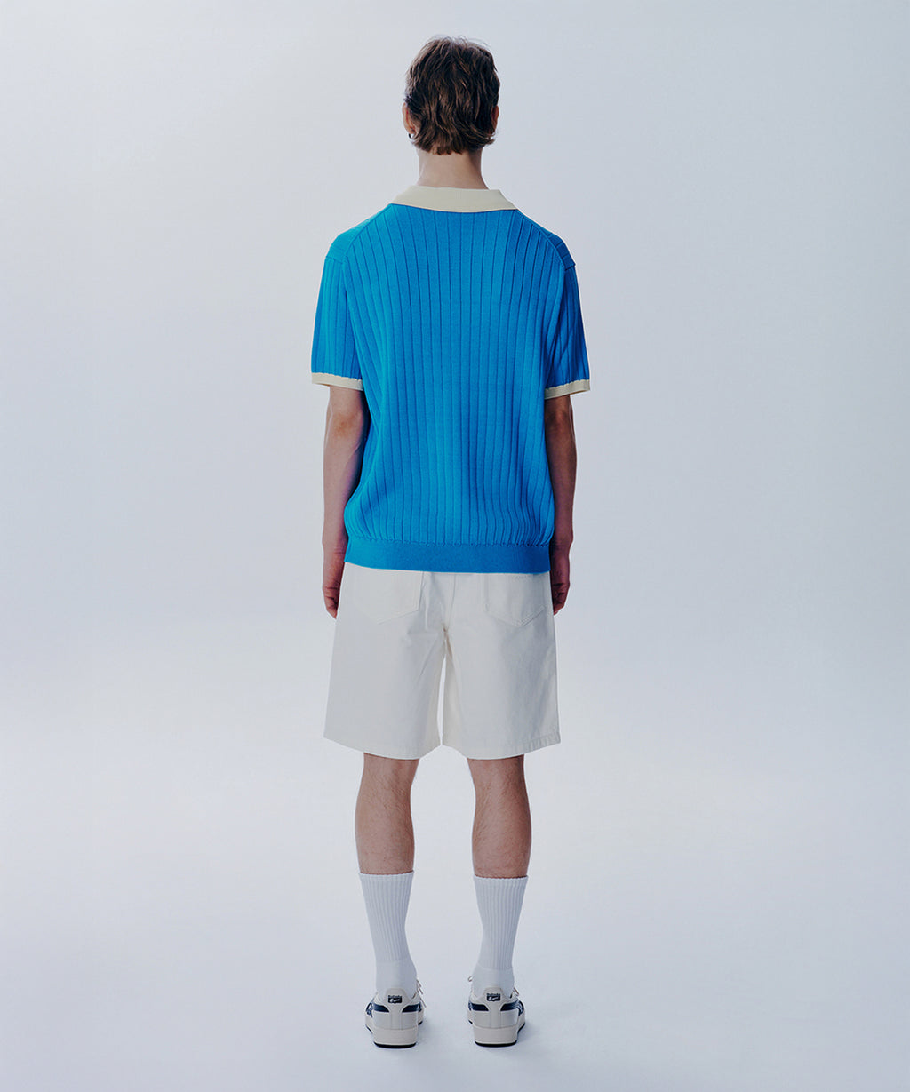 Marithe & Francois Girbaud - Emblem Wappen Half Sleeve Knit (Aqua Blue) product image 4 | TRAB K-Fashion Australia