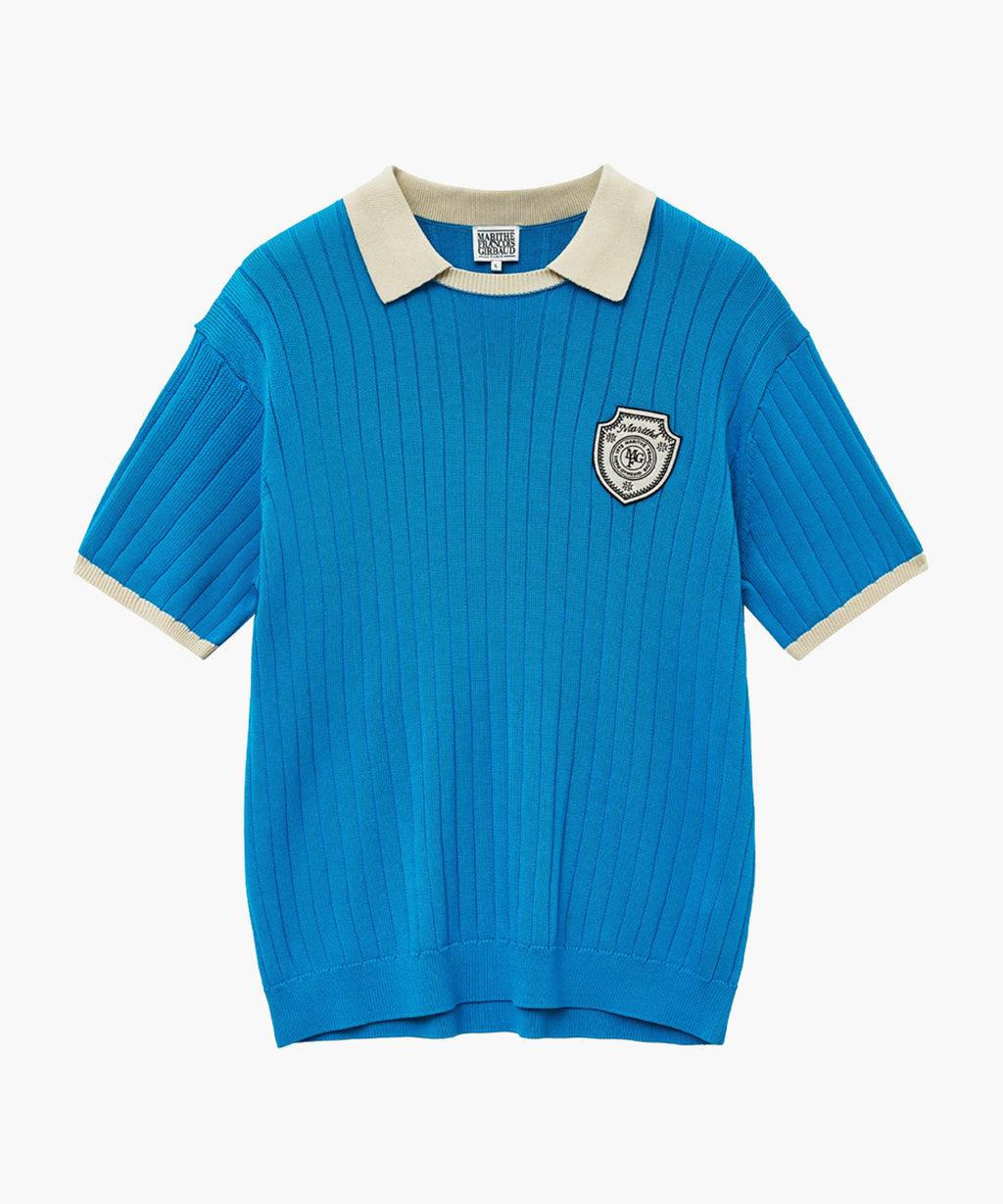 Marithe & Francois Girbaud - Emblem Wappen Half Sleeve Knit (Aqua Blue) product image 5 | TRAB K-Fashion Australia