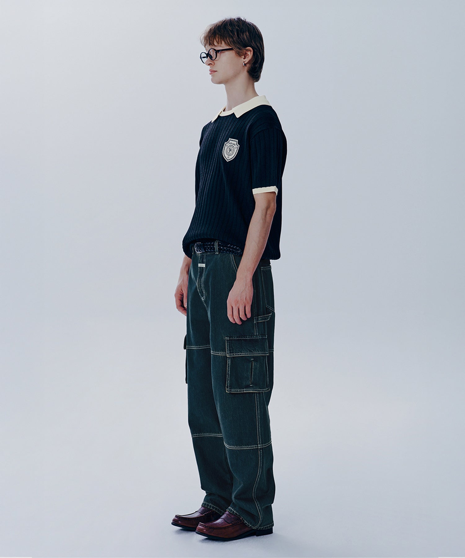 Marithe & Francois Girbaud - Emblem Wappen Half Sleeve Knit (Black) product image 3 | TRAB K-Fashion Australia