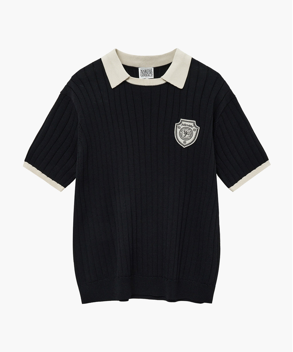 Marithe & Francois Girbaud - Emblem Wappen Half Sleeve Knit (Black) product image 5 | TRAB K-Fashion Australia