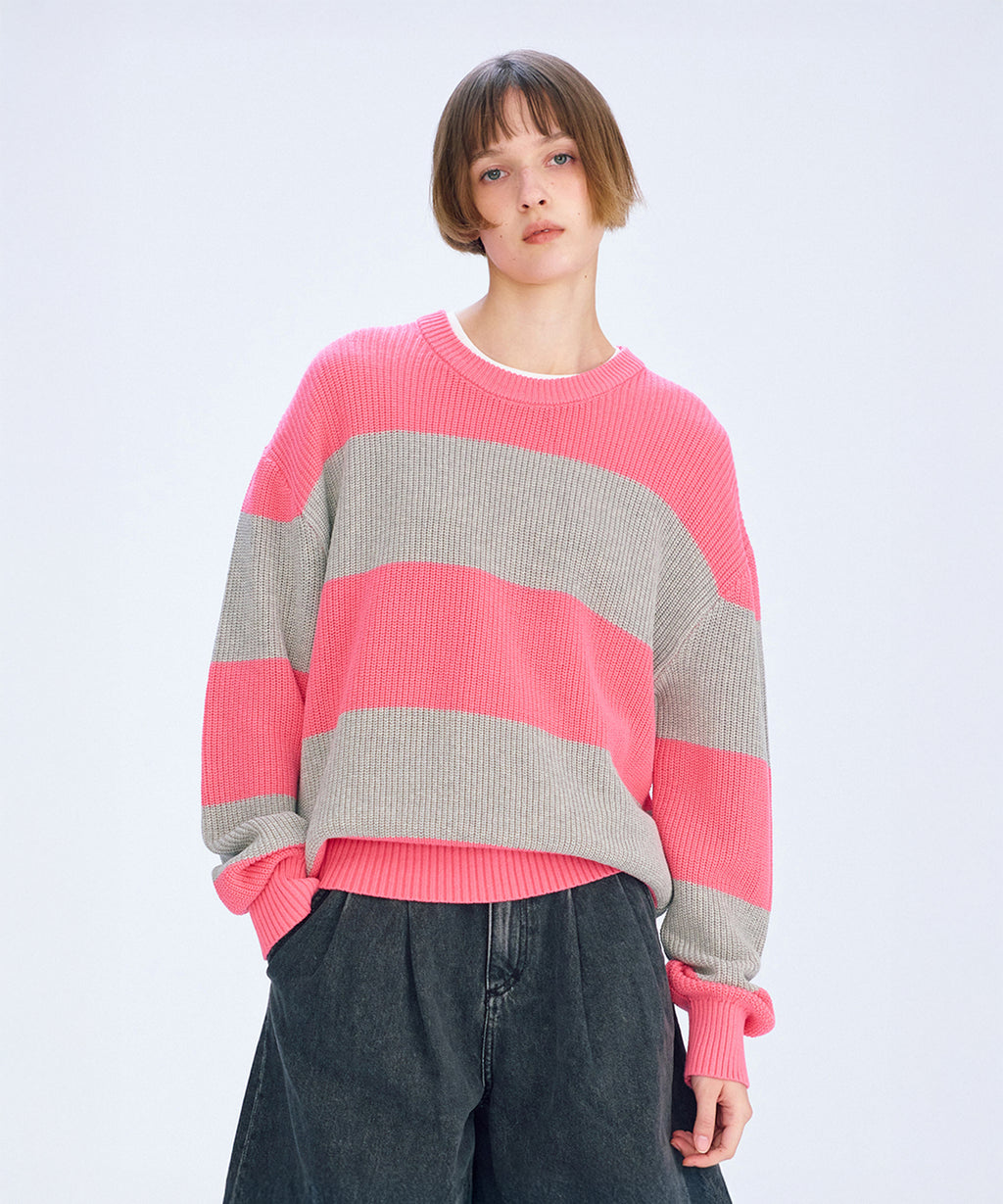 Marithe & Francois Girbaud - Loose Fit Bold Knit (Pink) product image 1 | TRAB K-Fashion Australia