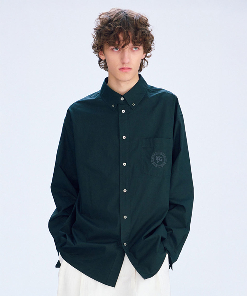 Marithe & Francois Girbaud - Overfit Emblem Shirt (Charcoal) product image 1 | TRAB K-Fashion Australia