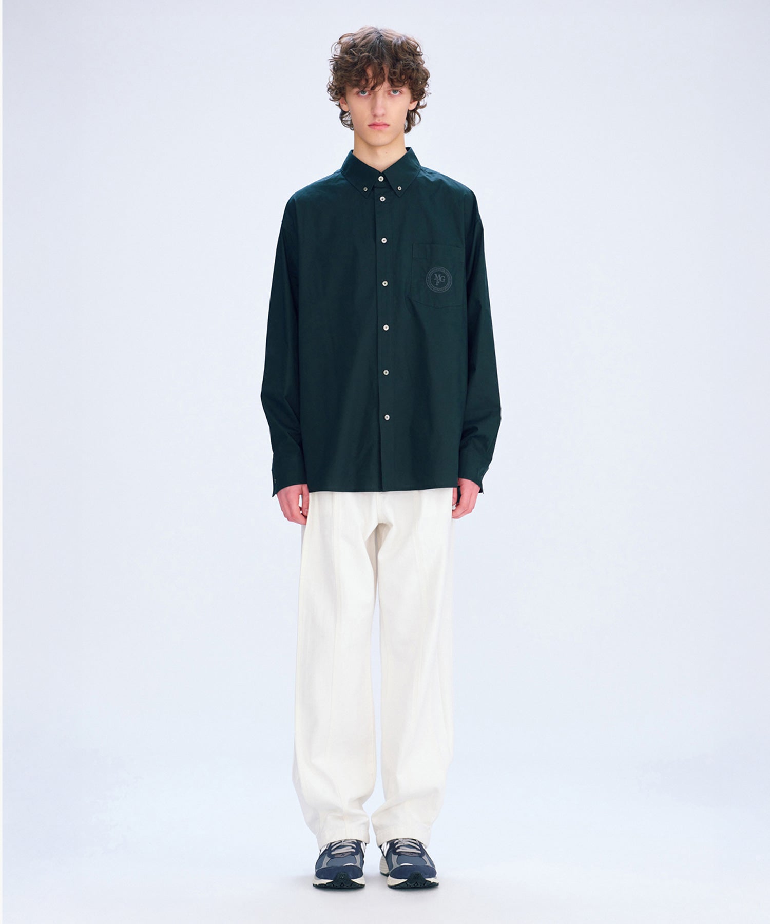Marithe & Francois Girbaud - Overfit Emblem Shirt (Charcoal) product image 2 | TRAB K-Fashion Australia
