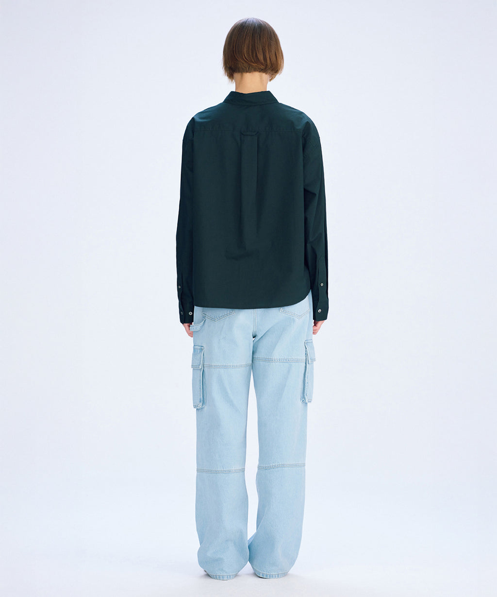 Marithe & Francois Girbaud - Overfit Emblem Crop Shirt (Charcoal) product image 4 | TRAB K-Fashion Australia