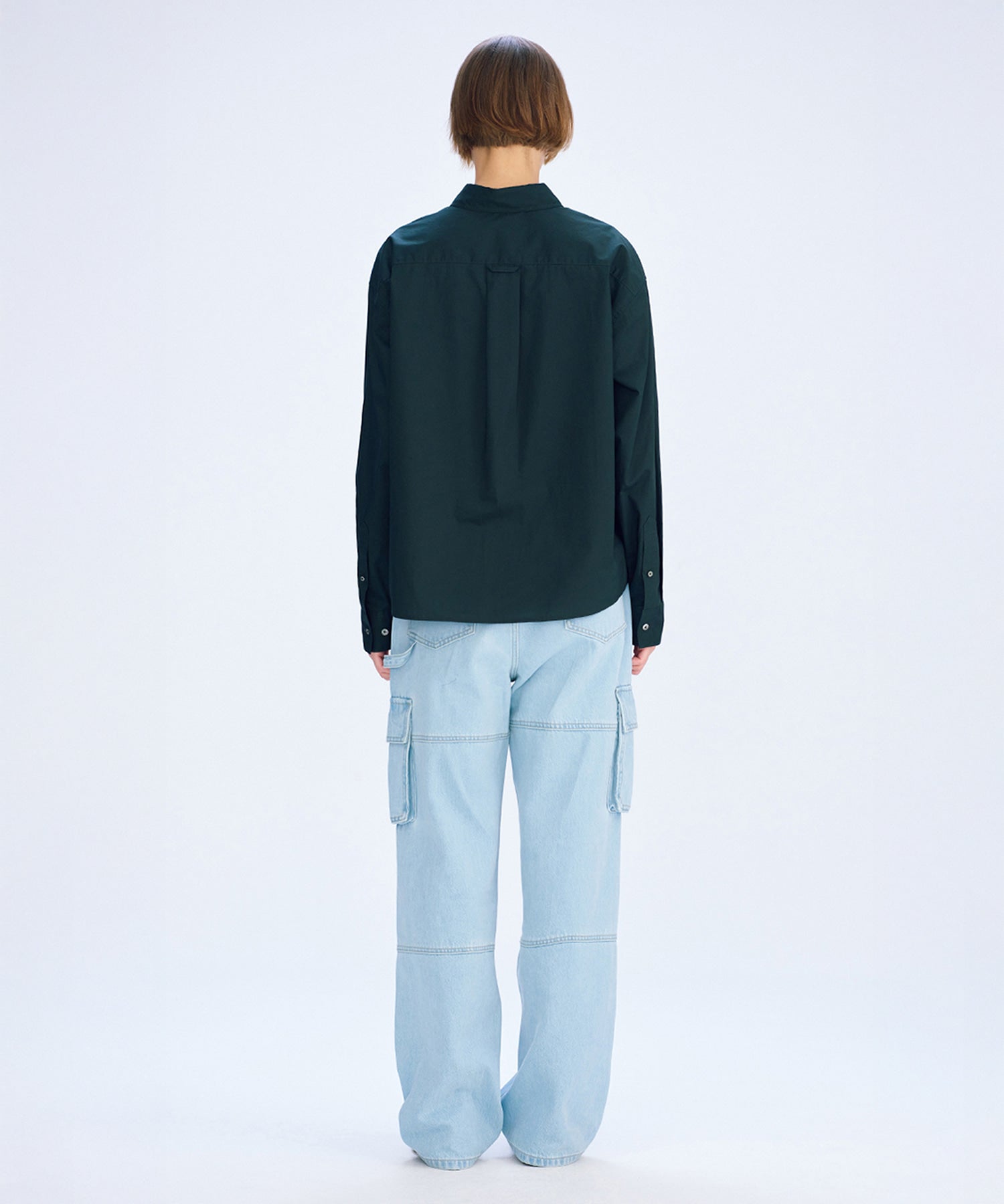 Marithe & Francois Girbaud - Overfit Emblem Crop Shirt (Charcoal) product image 4 | TRAB K-Fashion Australia