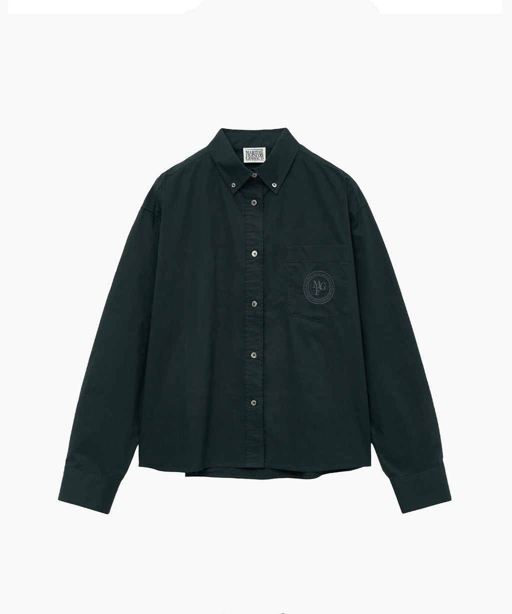 Marithe & Francois Girbaud - Overfit Emblem Crop Shirt (Charcoal) product image 5 | TRAB K-Fashion Australia