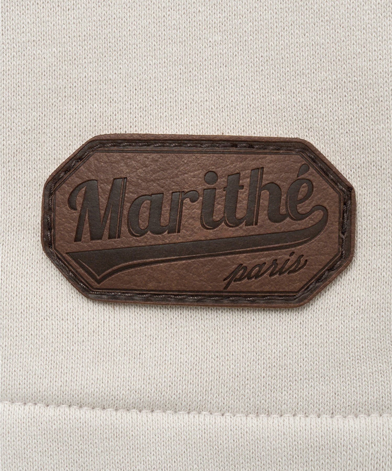 Marithe & Francois Girbaud - Leather Patch Sweat Half Pants (Beige) product image 7 | TRAB K-Fashion Australia