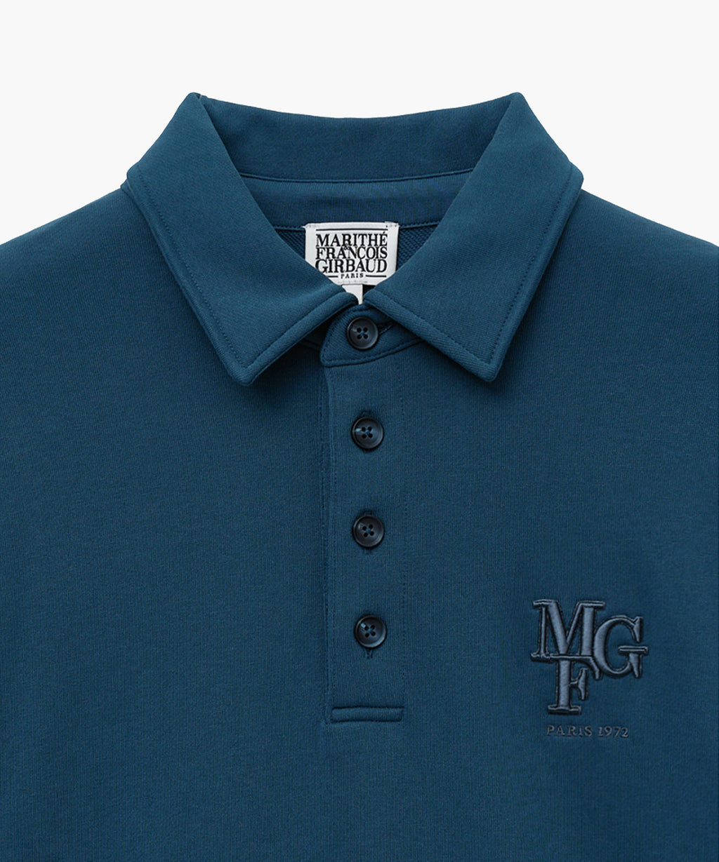Marithe & Francois Girbaud - Button Closer Jersey Anorak Sweatshirt (Ash Blue) product image 3 | TRAB K-Fashion Australia