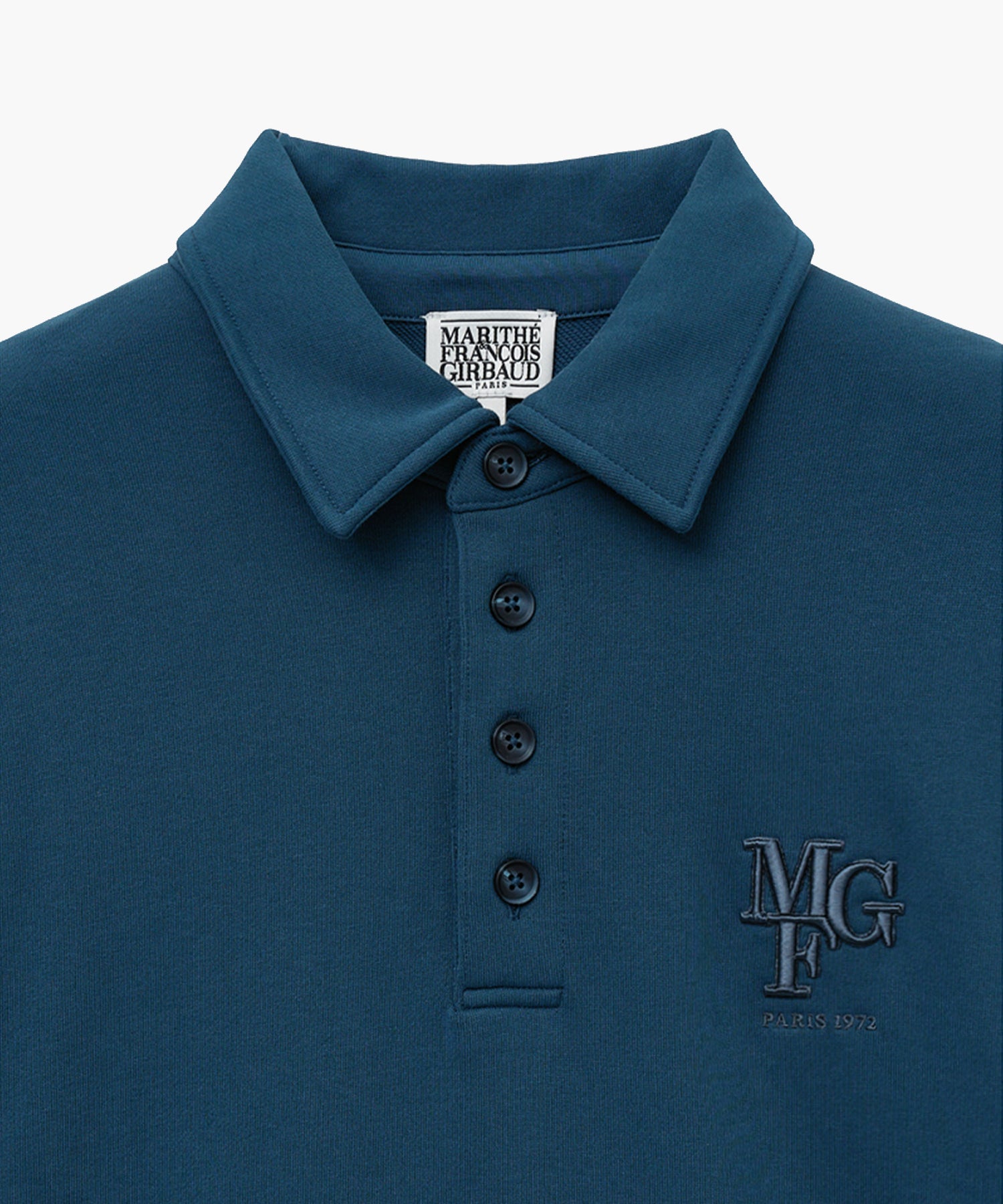 Marithe & Francois Girbaud - Button Closer Jersey Anorak Sweatshirt (Ash Blue) product image 3 | TRAB K-Fashion Australia
