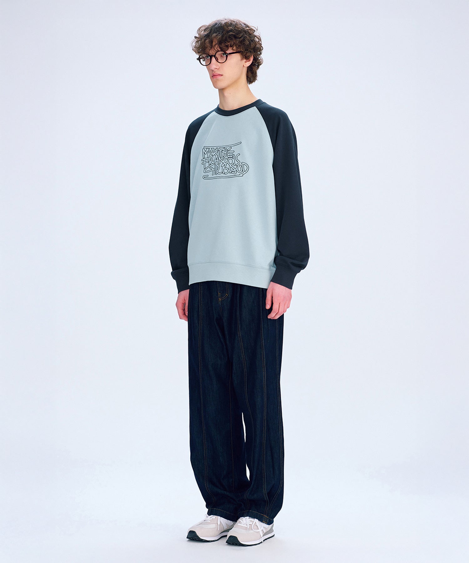 Marithe & Francois Girbaud - Graffiti Color Block Raglan Sweatshirt (Navy) product image 2 | TRAB K-Fashion Australia