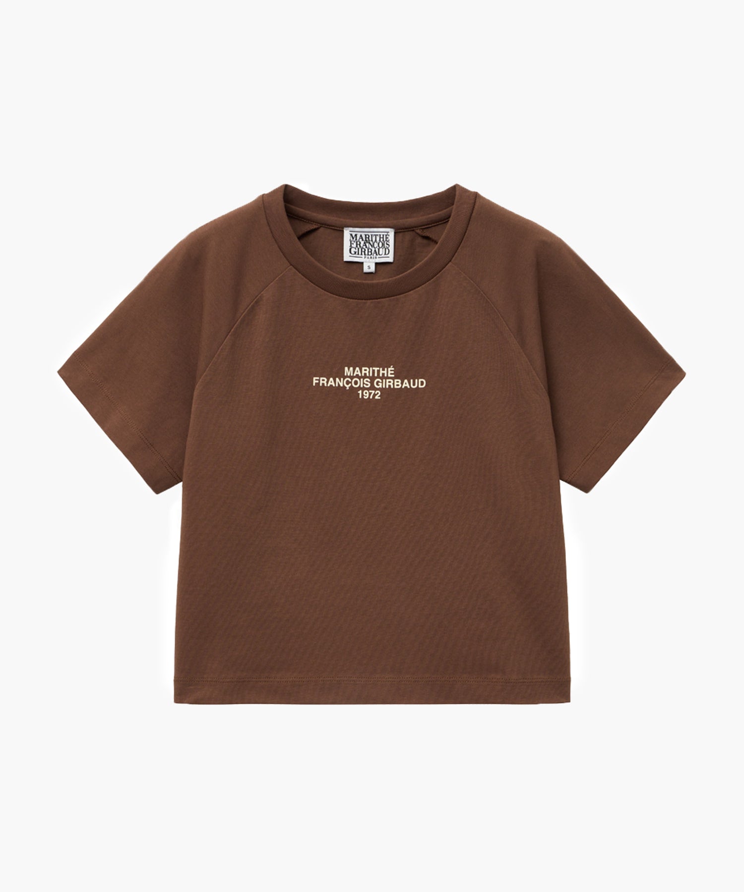 Marithe & Francois Girbaud - Lettering Logo Crop Tee (Brown) product image 1 | TRAB K-Fashion Australia