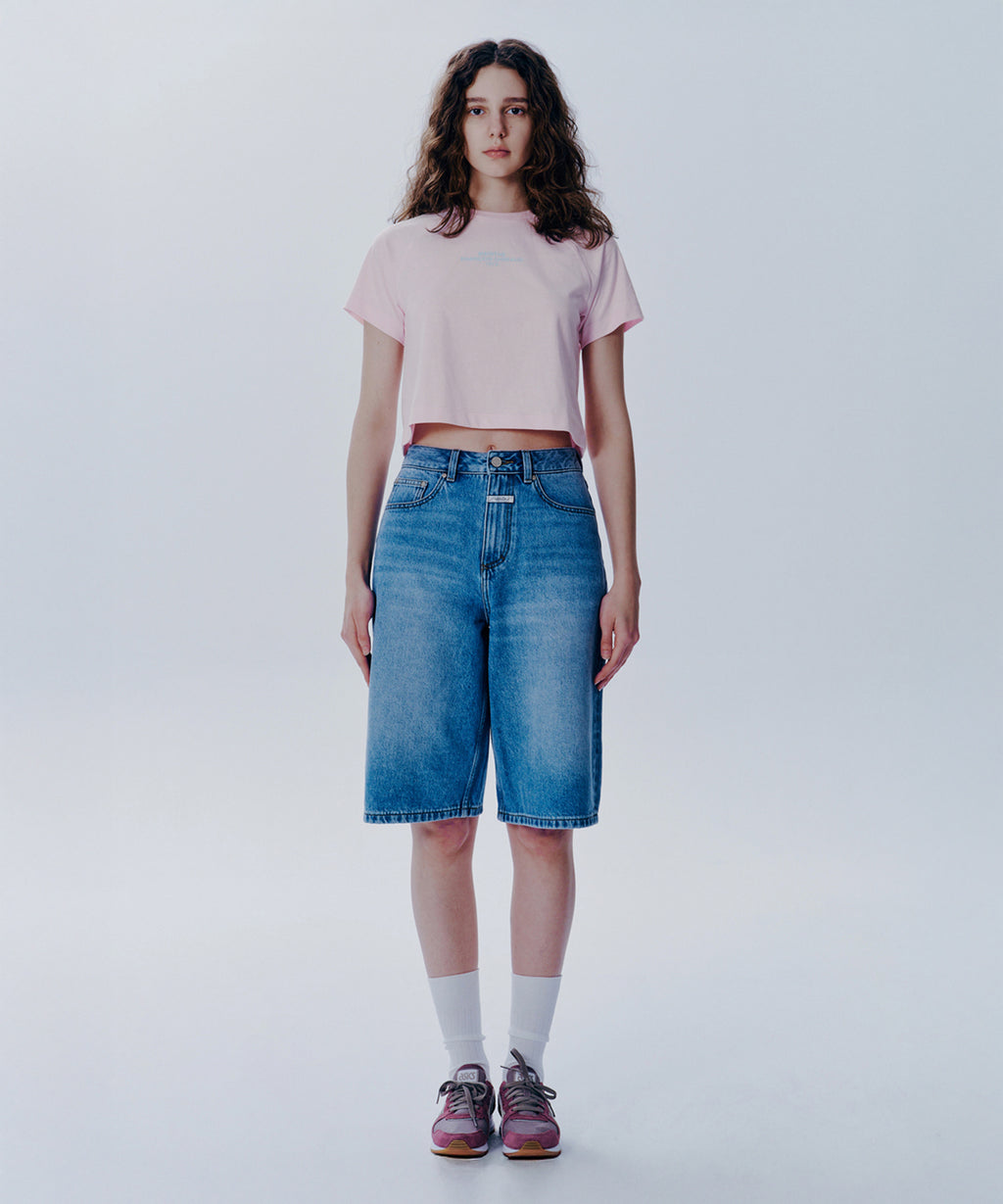 Marithe & Francois Girbaud - Lettering Logo Crop Tee (Light Pink) product image 1 | TRAB K-Fashion Australia