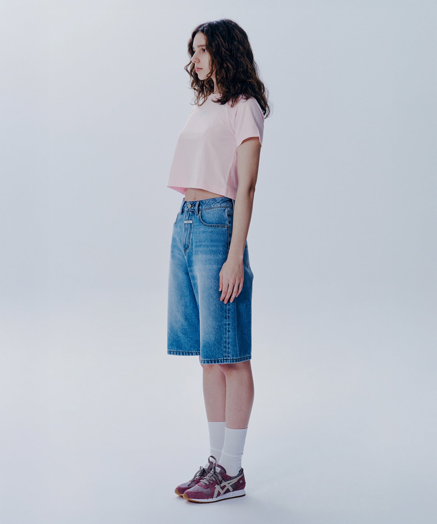 Marithe & Francois Girbaud - Lettering Logo Crop Tee (Light Pink) product image 2 | TRAB K-Fashion Australia
