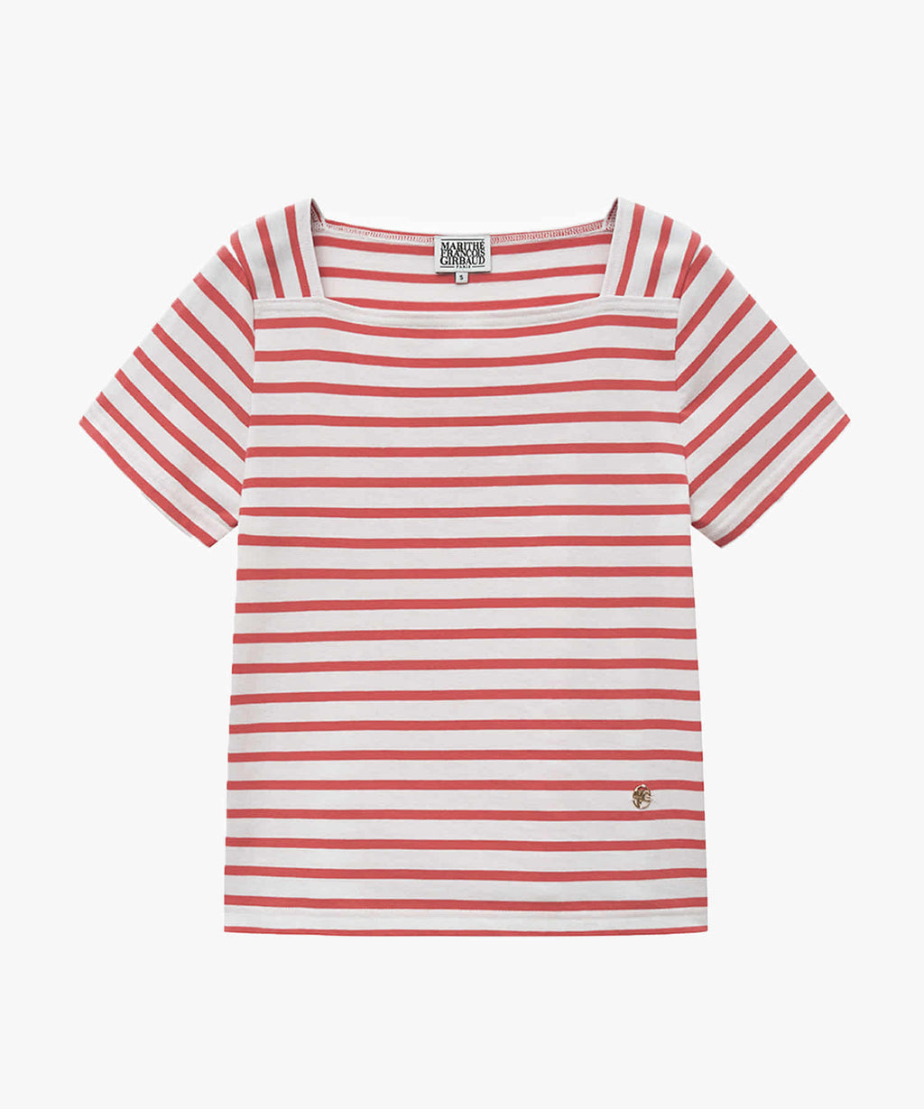 Marithe & Francois Girbaud - Square Neck Stripe Half Tee (Pink) product image 5 | TRAB K-Fashion Australia