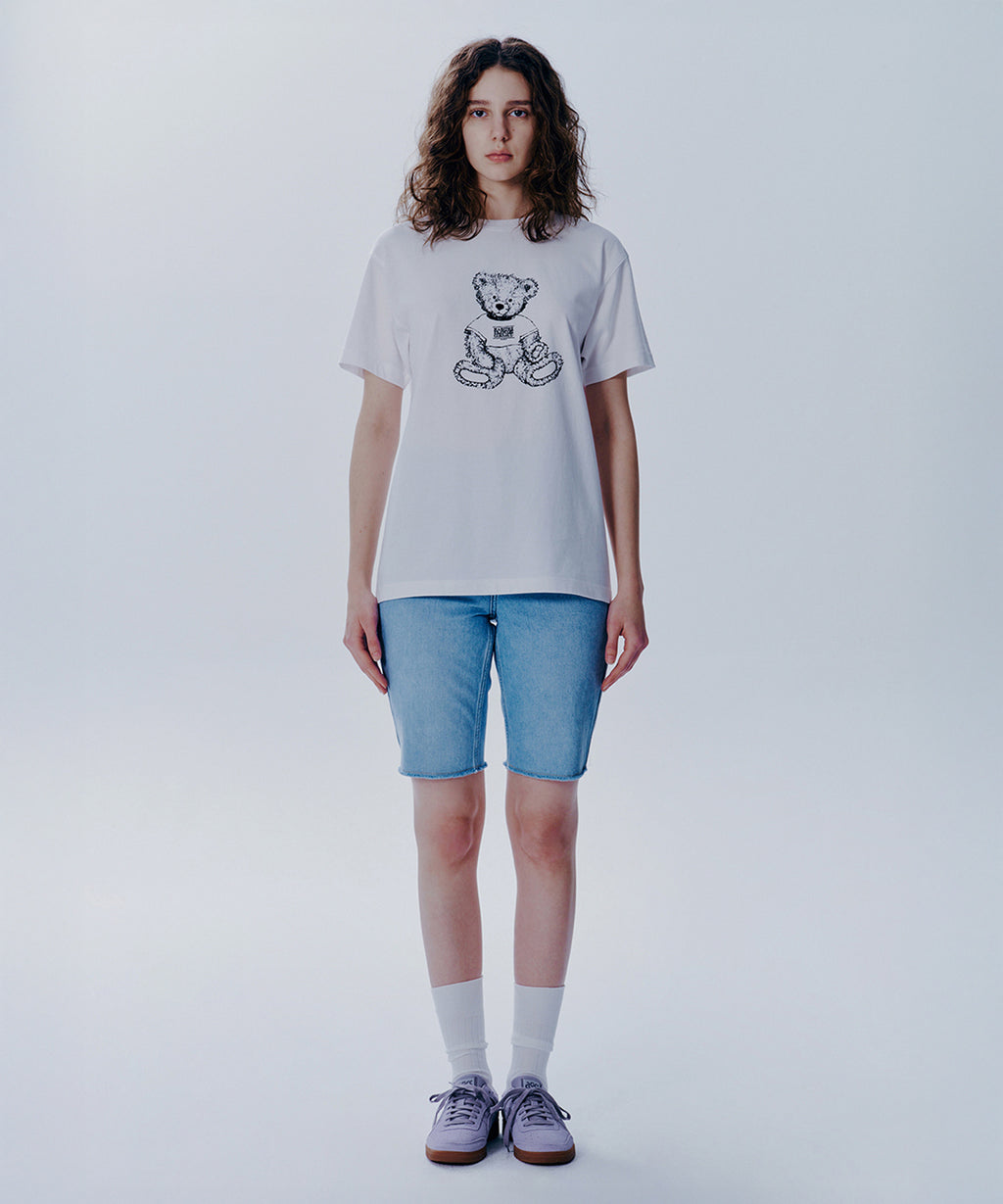 Marithe & Francois Girbaud - Doodle Bear Tee (White/Black) product image 1 | TRAB K-Fashion Australia