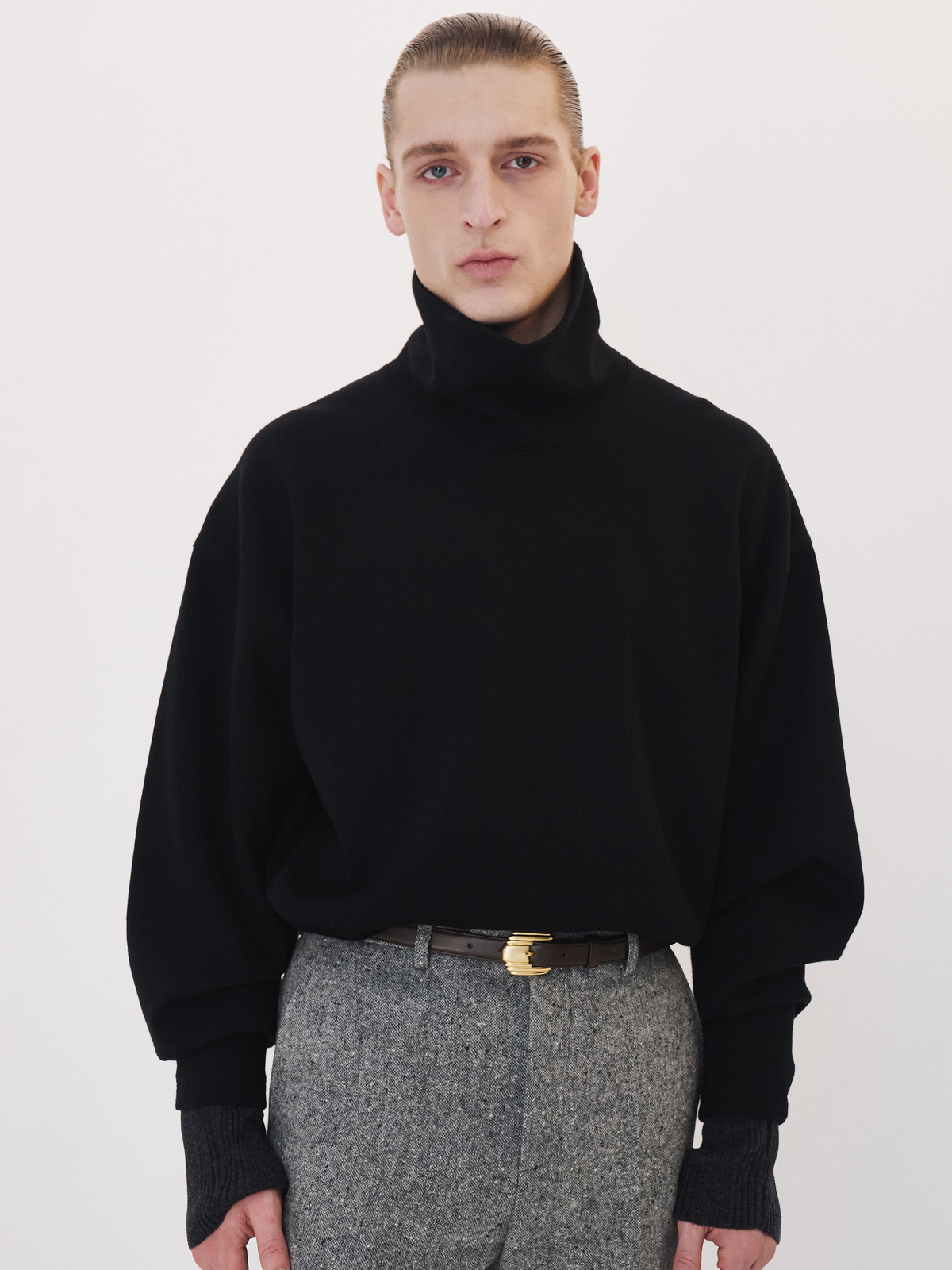 Recto - High Neck Wool Jersey Top (Black) product image 1 | TRAB K-Fashion Australia