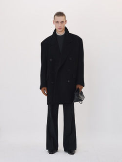 Recto - Double Breasted Half Coat (Black) product image 1 | TRAB K-Fashion Australia