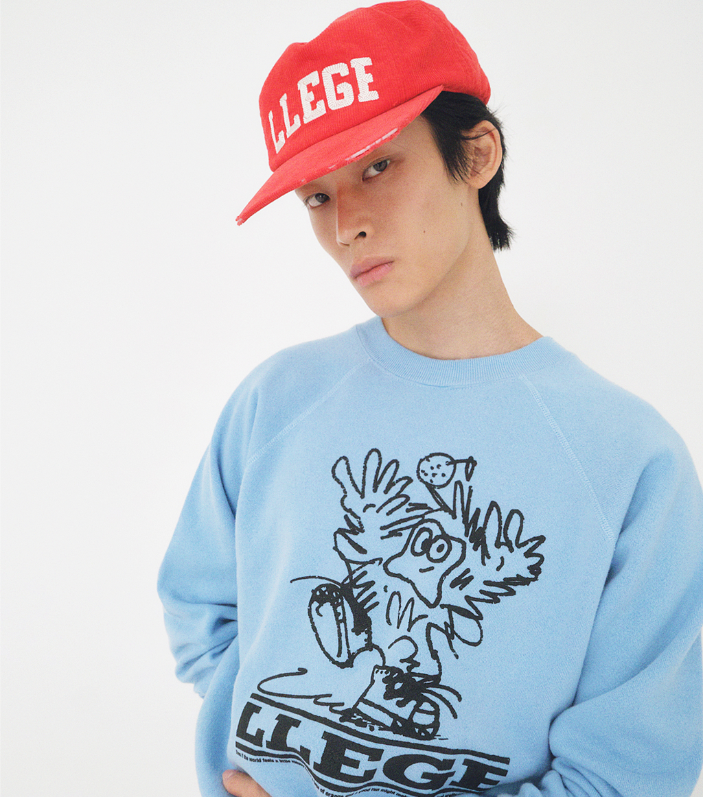 Llege - Logo Embroidery Corduroy Cap (Red) product image 7 | TRAB K-Fashion Australia