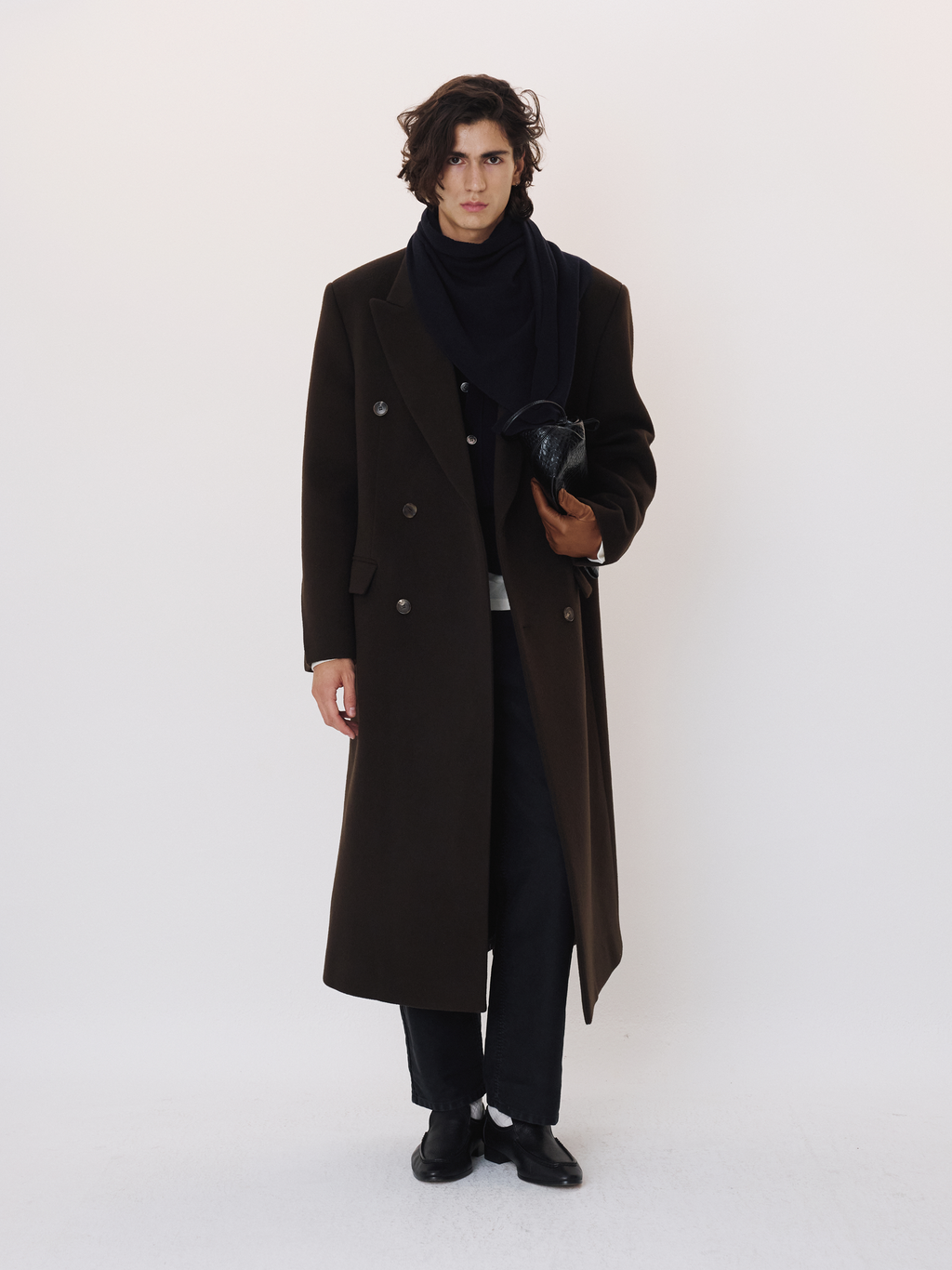 Recto - Classic Tailored Double Breasted Coat (Dark Chocolate) product image 1 | TRAB K-Fashion Australia