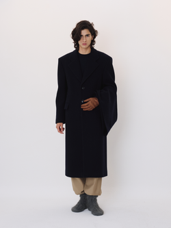 Recto - Muffler Set Single Coat (Dark Navy) product image 1 | TRAB K-Fashion Australia