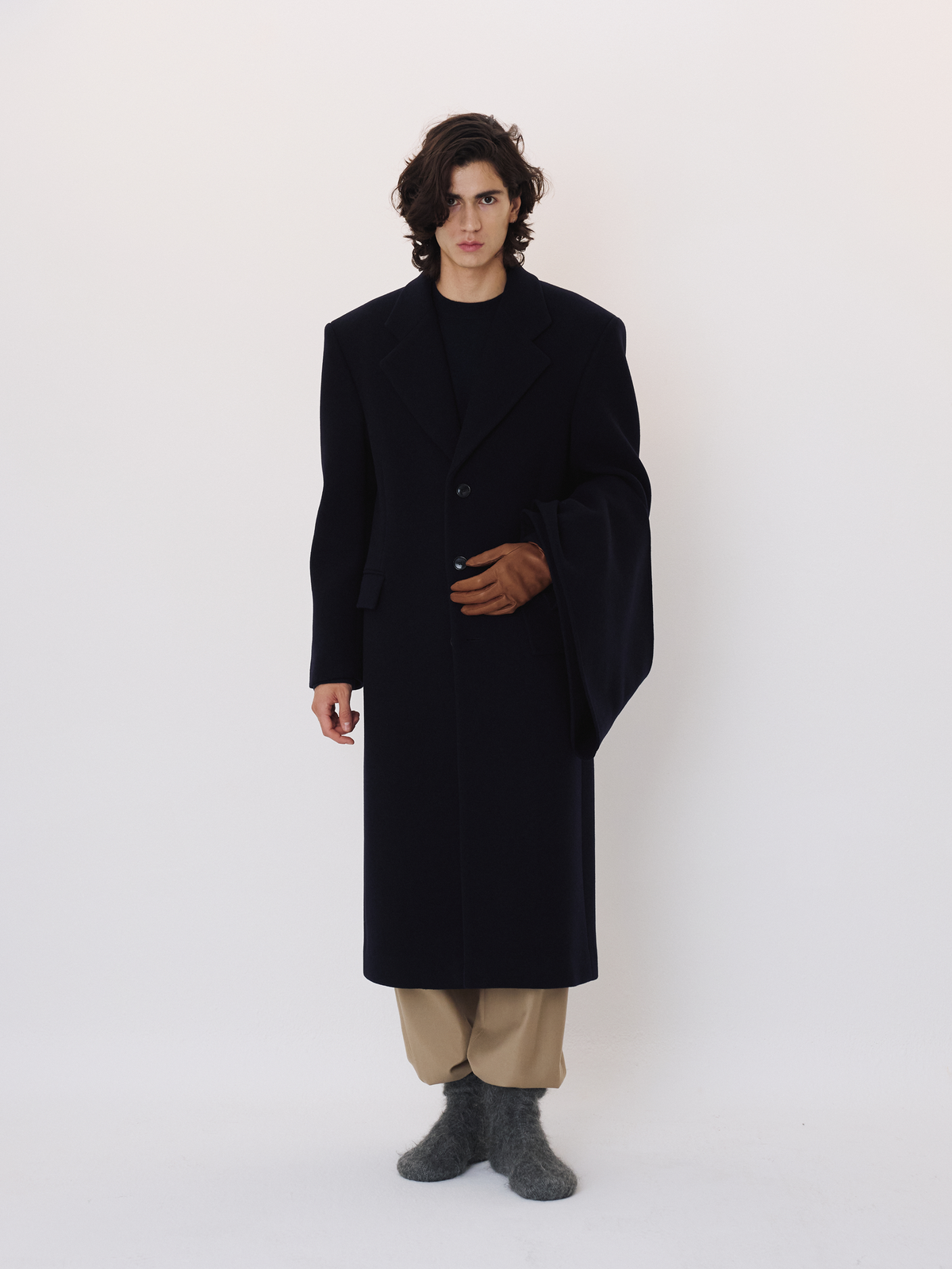 Recto - Muffler Set Single Coat (Dark Navy) product image 1 | TRAB K-Fashion Australia