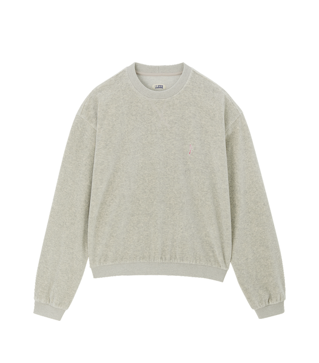 Llege - Velour Oversized Sweatshirt (Grey) product image 1 | TRAB K-Fashion Australia