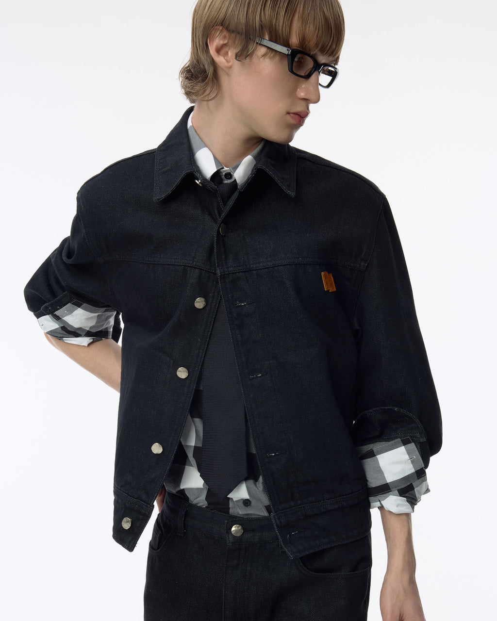Ader Error - Sig; SV Tag Trucker jacket 01 (Noir) product image 14 | TRAB K-Fashion Australia