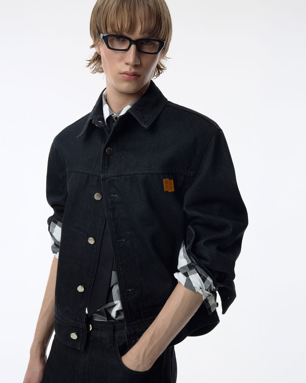 Ader Error - Sig; SV Tag Trucker jacket 01 (Noir) product image 6 | TRAB K-Fashion Australia